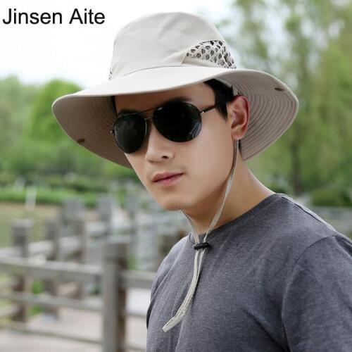 New Arrival Fashion Men Professional Outdoor Hiking Cap Mens Sunbonnet Beach Sun Hat Casual Breathable Folding Fishing Hat 1827