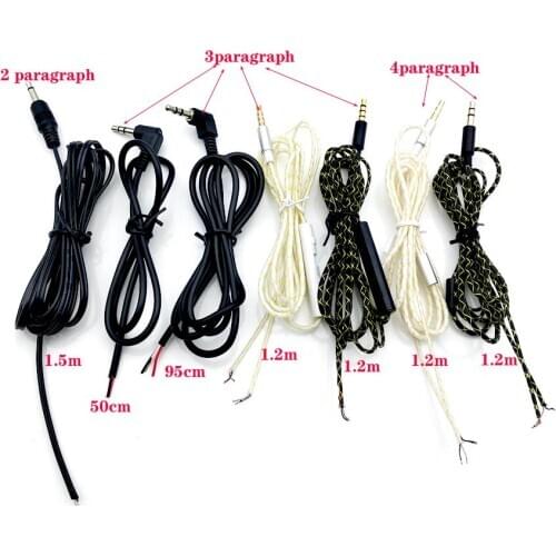 New 50CM 1.2M High Qulity silver-coated copper wire Earphone Maintenance Wire for DIY Replace Headphone Cable 3.5mm Audio Cable