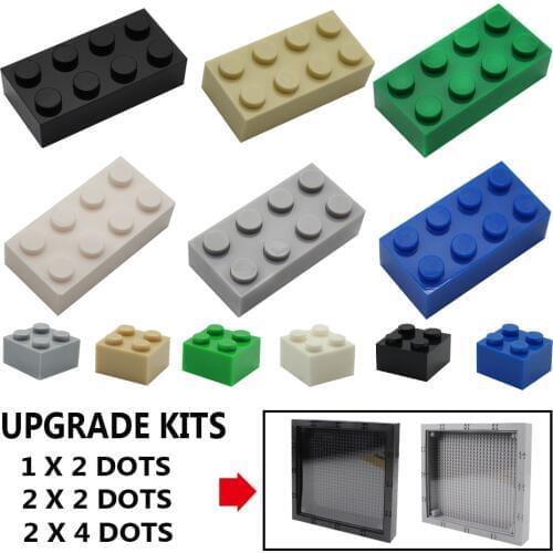 Upgrade Kit For Figures Display Frame DIY 2x2 2x4 Dots Bricks Parts Compatible Classic Building Blocks Base Plate Kids Toys