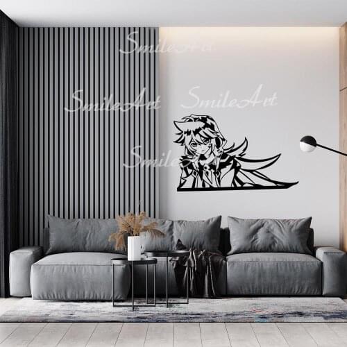 Drop Shipping Genshin Wall Sticker Wall Decal Sticker Home Decor For Kids Rooms Waterproof Wall Art Decal