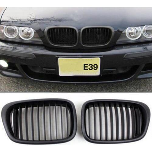 PAIR Matt Black Front Kidney Grilles Grill Fit For BMW E39 4 Door 525i 528i 530i 540i M5 2000-2003