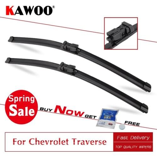 KAWOO For Chevrolet Traverse 2009 2010 2011 Car Accessories Windscreen Wiper Blades Natural Rubber Fit Push Button Type Arms