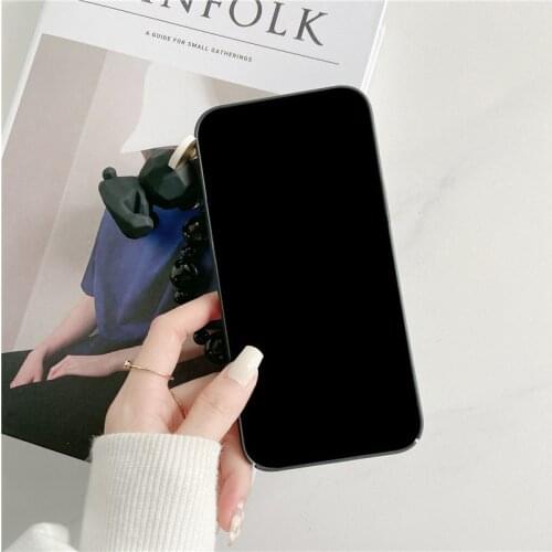 PINZHENG Black Bear Chain Phone Case For iPhone 7Plus 8Plus Silicone Protective Cover For iPhone X XS XR 11 12 Pro Max Case