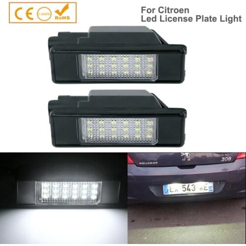 2Pcs LED License Plate Light Number Plate Module Lights For Citroen C2 3D C3 5D Pluriel C4 Hatchback C5 II C6 C8 Berlingo Estate