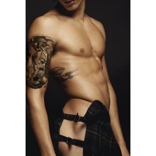 Crow Feathers Wing Tattoo Sticker Fake Zeus Vatican Waterproof Temporary Tattoo for Women Men Body Art Arm Black Totem Tatoo