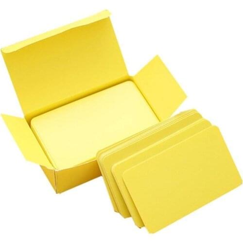 XRHYY Message Cards Thicker Kraft DIY Graffiti Paper Leaf Blank Word Card Announcement Notepad - 100 sheets/9.5 x 5.5 cm (Yello)