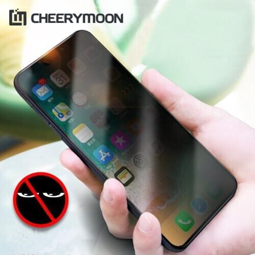CHEERYMOON 3D Full Cover Anti Peeping Glass For Apple iPhone X 9 7 8 6S Plus Secret-proof Screen Protector Privacy Film