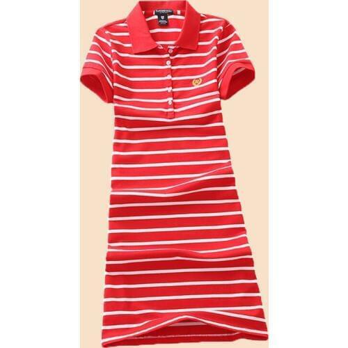 Fashion Evening Embroidery Vestido Striped T Shirt 2019 Print Dress Mini Polo Casual Summer Cotton Women Short Vestidos De Festa