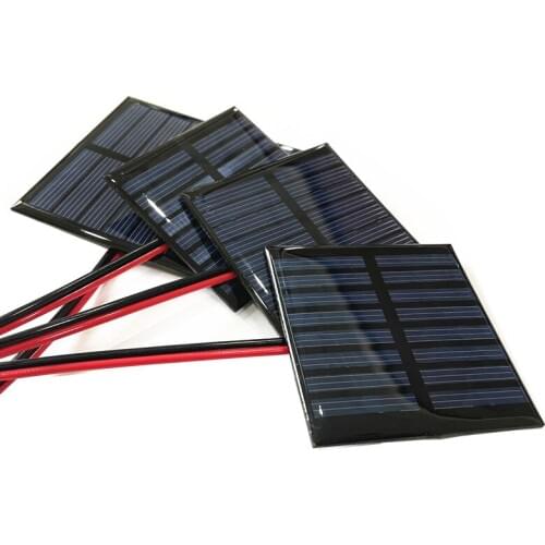 1pc 1V 1.5V 2V Min Solar Panel 100mA 150mA 300mA 500mA DIY Solar kit for Battery Cell Phone Charger with connect wire