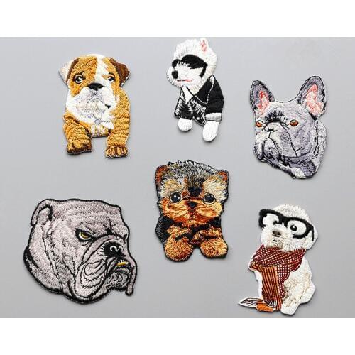 1 PCS Cartoon Cute Animal Patterns Patch Small Size Cute Dog Patch For Clothing Iron On DIY Kids T-shirt Bag Pants Accessories