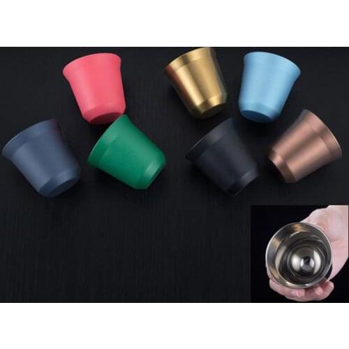 2pcs Espresso Mugs Stainless Steel Cups Insulated Coffee Mug Double Wall Cup