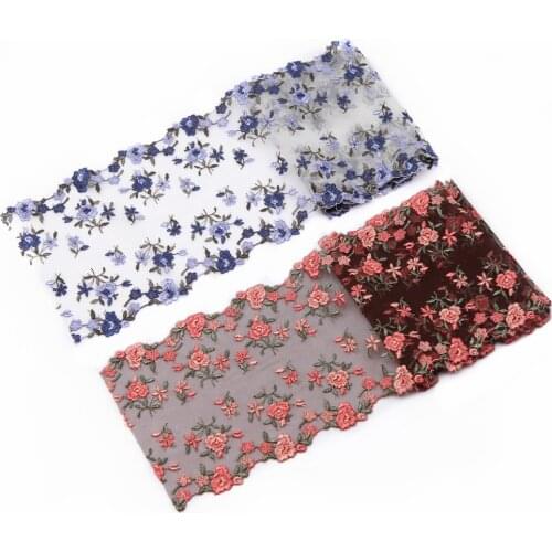 2Yards/Lot 4colors High Quality Lace Trim Embroidery Lace Fabric Mesh Lace Ribbon Tulle Guipure Cord Lace Sewing DIY Doll Cloth