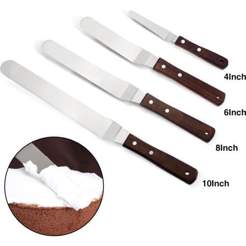 4/6/8/10 inch Stainless Steel Cake Spatula Butter Cream Icing Frosting Knife Smoother Kitchen Pastry Cake Decoration Tools