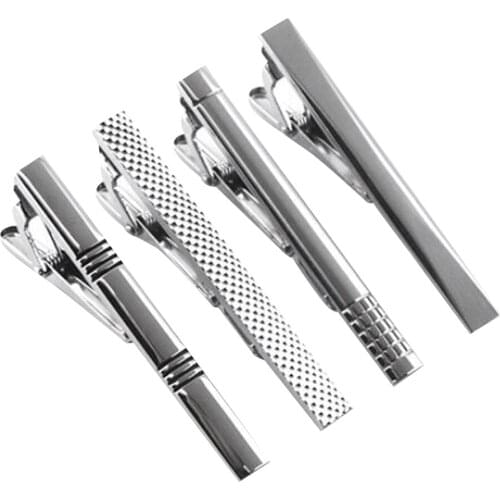4 Pieces / Set Classic Gift Gentleman Plain Tie Clasp Tie Clip