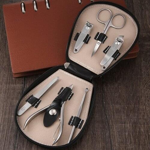 6pcs/set Nail Clipper Set Cutter Professional Stainless Steel Scissors Grooming Cuticle nail clipper set with free shipping