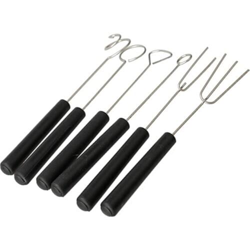 6 Pcs/Set Chocolate Dipping Tool DIY Candy Caker Fruit Fondue Decorating Fork Kit B88