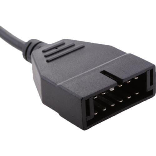 Plastic 12 Pin to 16 Pin OBD2 Female Socket Car Diagnostic Adapter for GM