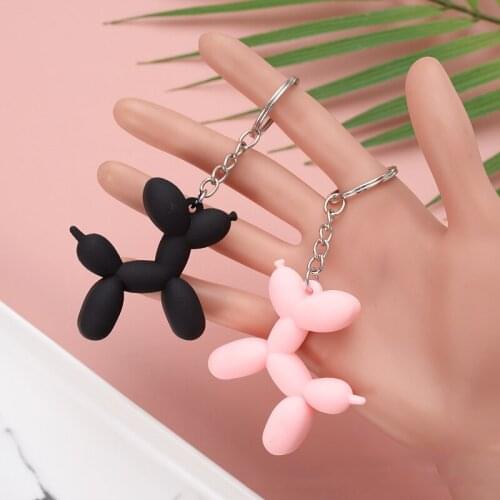 4 Colors Balloon Dog Key Ring Candy Cute Mobile Phone Car Pendant Party Event Birthday Souvenirs Buckle Gift