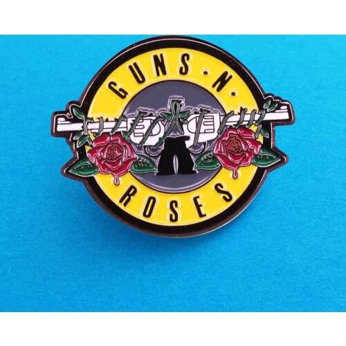 Guns N Roses Rock Music Brooch Pins Enamel Metal Badges Lapel Pin Brooches Jackets Jeans Fashion Jewelry Accessories