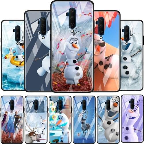 Olaf Snowman Frozen Tempered Glass Cover For OnePlus Z 7 8 9 7T 8T 9R Nord 5G Pro Silicone Phone Case Coque
