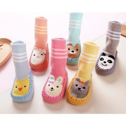 Baby Socks Thick Girls Floor Socks Cartoon Boy Gift Baby Toddler Non-Slip Booties Shoes Socks Autumn Winter Antiskid Socks