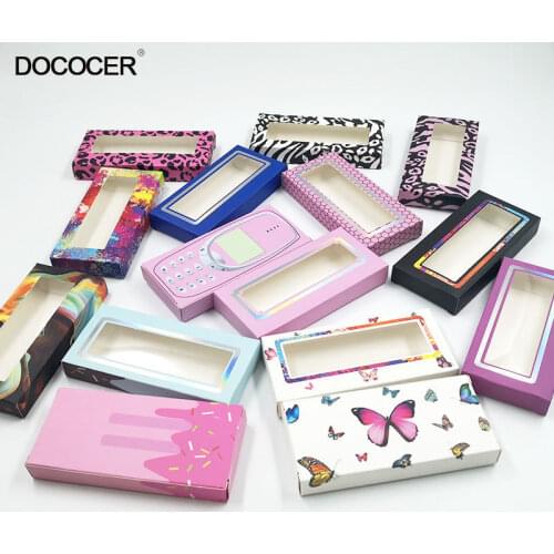 DOCOCER Newes 10/50/200pcs Carton Paper Packing Box for 25mm long EyeLash Wholesale Bulk Cheap Pretty Lashes Storage Packaging