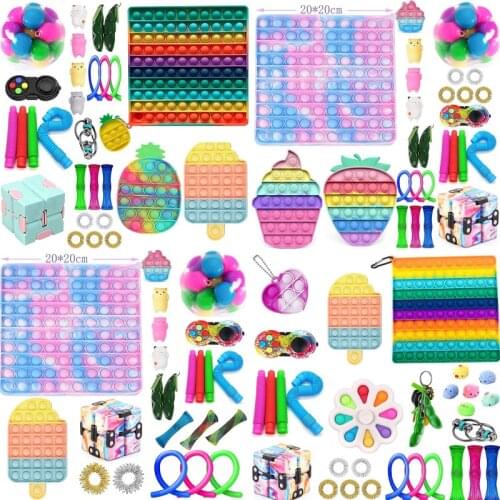 Fidget Toys Pack Sensory Bubble Antistress Set popete Squishy Fidget Toys Autism Pushs Bubble Stress Reliever For Children Adult