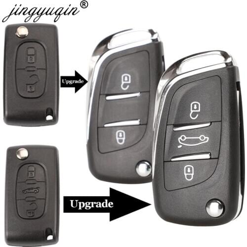Jingyuqin CE0523 Modified Flip Key Shell For Citroen C2 C4 C5 Berlingo Xsara Picasso Peugeot 306 407 807 Partner VA2/HU83 2/3BTN