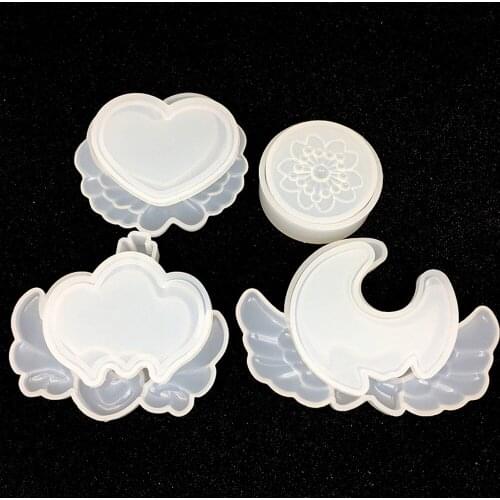 Storage box Wing heart moon Cherry blossoms Resin Silicone Mould Jewelry Making DIY tool UV epoxy resin Box silicone mold