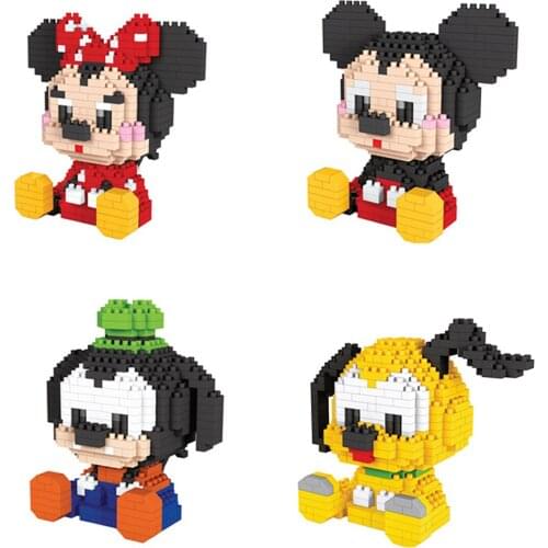 Hot classic cartoon Minnie Mickey Mouse Goofy daisy Pluto dog Disneyland figure model bricks mini micro diamond blocks toys gift