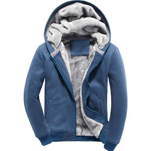 Men Fashion Hoodies Thicken Warm Velvet Fur Hooded Sweatshirts Casual Males Zipper Jackets Coats Outerwear Plus Size 3XL