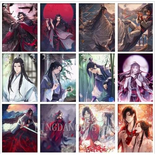 5D DIY Diamond Painting Picture By Numbers Anime Mo Dao Zu Shi Chenqingling Wei Wuxian Lan Wangji Mosaic Cross Stitch Home Decor