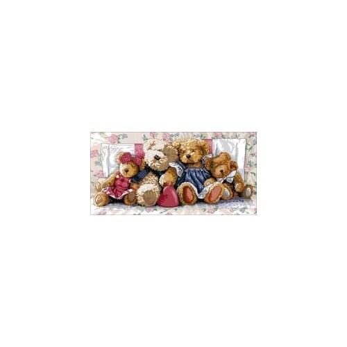 NN YIXIAO Counted Cross Stitch Kit Cross stitch RS cotton with cross stitch Haejbgqs Teddy bear family