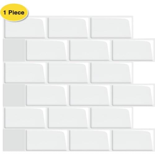 12x12 Inch Peel and Stick Backsplash Tile Subway Sticker White for Kitchen Home Decorstion
