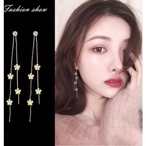 2021 New Womens Earrings Long Tassel Butterfly Drop Earrings For Women Fashion Korean Hanging Earrings Girls Jewelry Gift