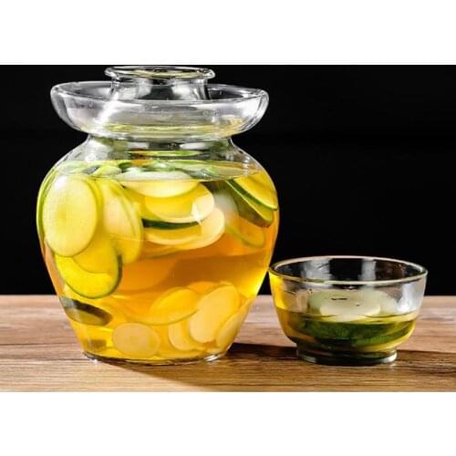 Transparent Thicken Glass Pickle Jar Korean Kimchi Jars Vegetables Pickled Container Pickling Storage Bottle Kitchen Accessories