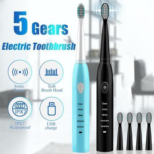 Powerful Ultrasonic Sonic Electric Toothbrush USB Charge Rechargeable Tooth Brushes Washable Electronic Whitening Teeth Brush