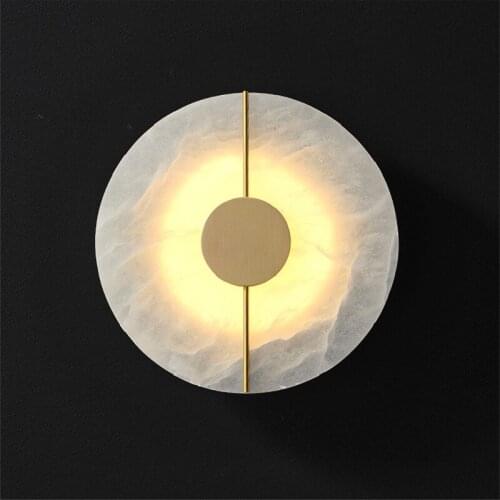 Modern Led Wall Lamp Designer Marble Copper Mirror Light For Living Room Study Bedroom Bedside Lamp Nordic Decor Home Wall Lamp