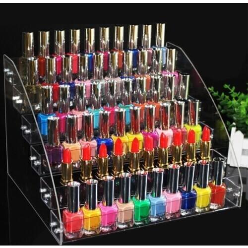 1 To 7 Tier Nail Polish Rack Display Holder Nail Art Tools Plastic Storage Box Acrylic Tabletop Stand Case Lipstick Organizer