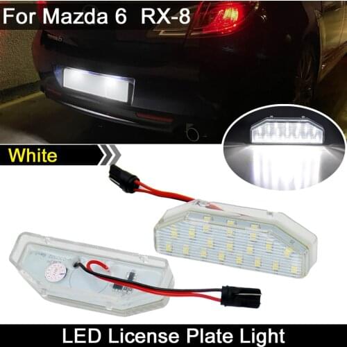 2Pcs Error Free White LED License Plate Light Number Plate Lamp For Mazda 6 GH 2007-2012 For Mazda RX-8 RX8 2004-2012