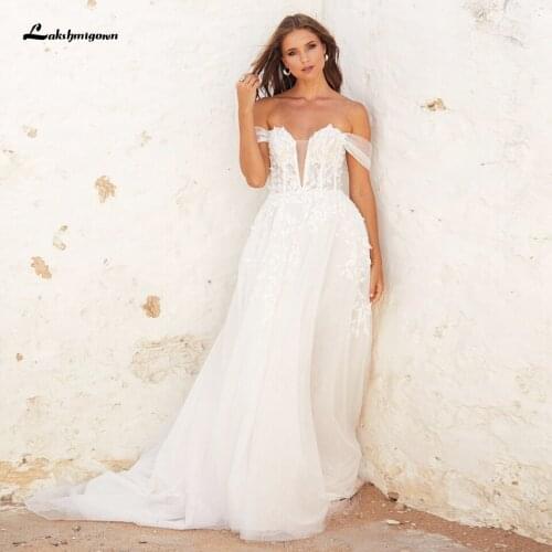 Vintage Boho Bridal Robe Wedding Dress 2021 Vestido de Fiesta de Boda Princess Off White Tulle Wedding Gown Off the Shoulder