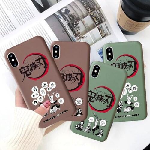 Japan Cartoon Kamado Nezuko Kimetsu No Yaiba Demon Slayer Silicone Phone Case for iPhone 11 Pro Max X XR 7 8 6 Comic Phone Cover