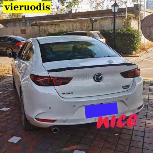 ABS plastic primer color rear tail box wing spoiler auto parts for Mazda 3 Axela sedan 2019 2020 2021