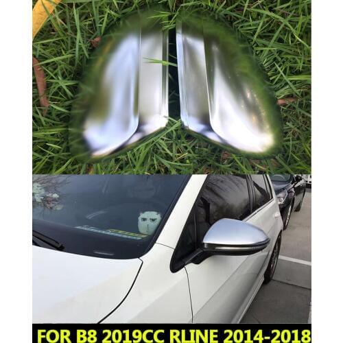For Volkswagen Passat Magotan B8 VW CC 2019 Rline Chrome brushed Side Wing Mirror Cover Caps Silver Matte 2015 2016 2017 2019