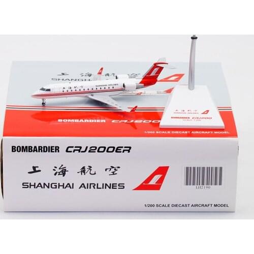 1:200 Scale Shanghai Airways CRJ-200ER Airlines Model with Base Alloy Aircraft For Collectible Souvenir Show Gift Toys