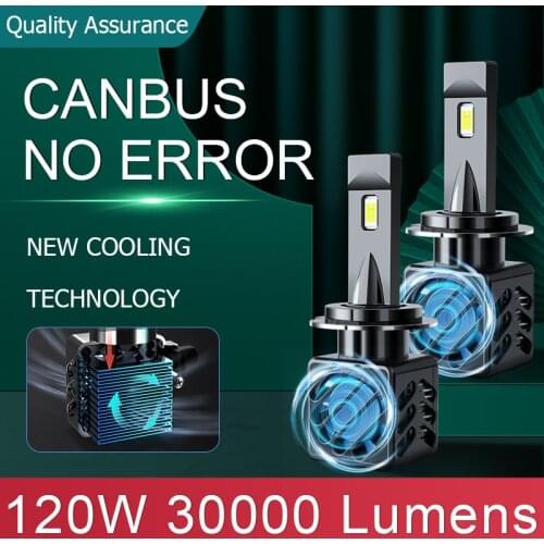 120W 30000LM CANbus Car Haedlight H4 H7 H1 LED 9005 9006 H11 6000K Auto fog Light car 12V LED Bulb