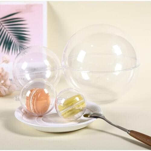 30pcs Wedding Christmas Tree Ball Ornament Decor Exquisite Transparent Clear Plastic Bauble Hanging Hollow Ball Candy Box