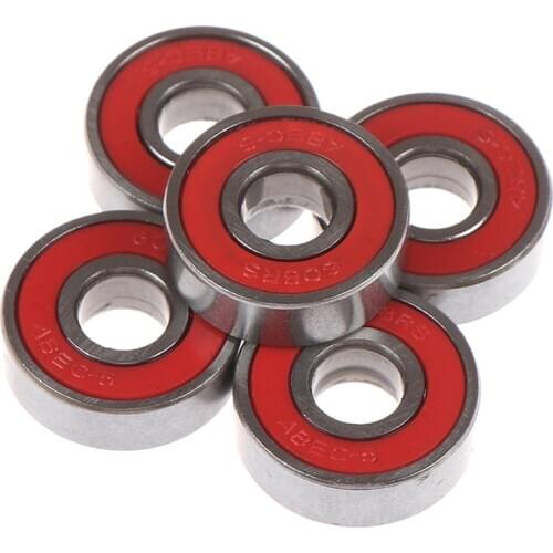5Pcs Red ABEC-5 608-RS Skateboard Roller Sealed Ball Bearings 8x22x7mm
