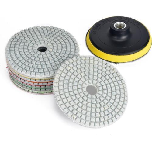 9pcs Smooth Wet Dry Diamond Polishing Pads 4 Inch/100 mm Set For Granite Concrete Travertine Mayitr Marble Polishing Pads Tools