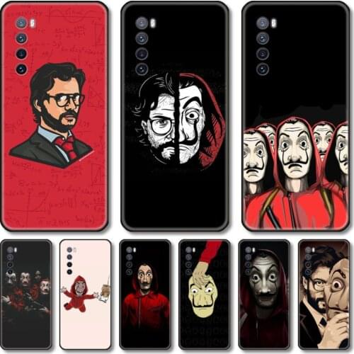 TV money heist Phone Case For Huawei Nova 2 3 4 5 6 7 8 SE i E Pro Lite black cell shell
